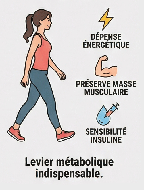 Exercice physique complémentaire perte de poids métabolisme