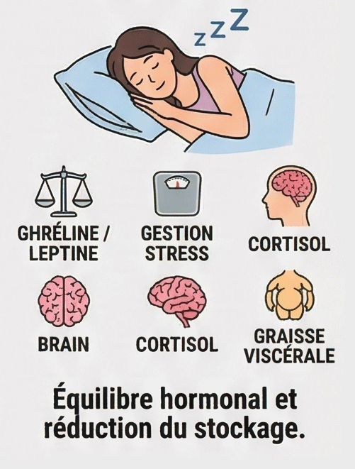 Gestion stress sommeil hormone appétit leptine ghréline