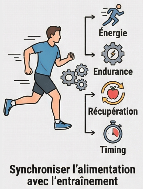 Athlète nutrition sportive synchronisée entraînement performance